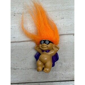 Vtg Russ Troll With Orange Hair Halloween Pin Brooch